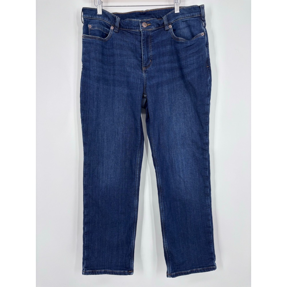 Duluth Trading Co Daily Denim Flannel Lined Straight Leg Jeans Womens 14x29